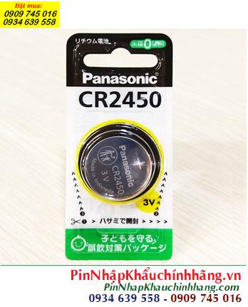 Panasonic CR2450; Pin 3v lithium Panasonic CR2450 thị trường Nội địa Nhật-vỉ chữ Nhật